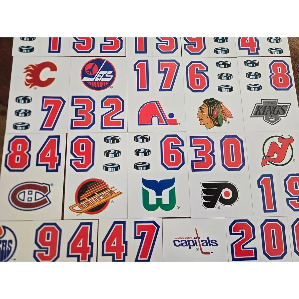 Vintage Topps 1989 NHL Team Logo Sticker Set Whalers Nordiques North Stars Decal